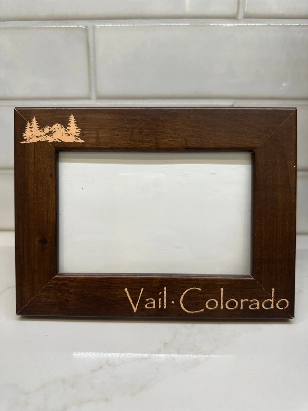 Vail Colorado Wood 4x6 Picture Frame Mountain Cabin Rustic Décor